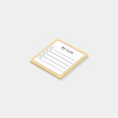 Gouden Gele Retro Lined Checklist Post-it® Notes (Schuin)
