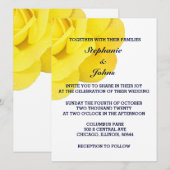 Gouden Gele Rose Donker Navy Blauw Wit Bruiloft Kaart (Voorkant / Achterkant)