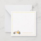 Gouden Gele  Speelgoed Auto Gepersonaliseerd Notitiekaartje (Voorkant)