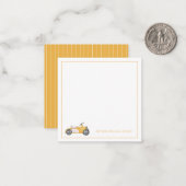 Gouden Gele  Speelgoed Auto Gepersonaliseerd Notitiekaartje (Voorkant / Achterkant in situ)