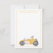 Gouden Gele  Speelgoed Auto Gepersonaliseerd Notitiekaartje (Voorkant)