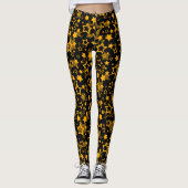 Gouden Gele Sterren Glitter Ontwerp Leggings (Voorkant)