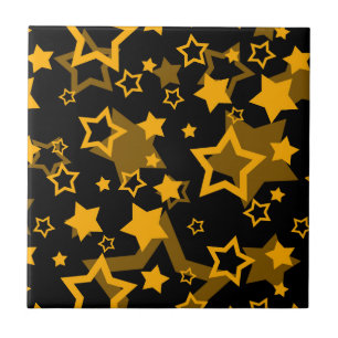 Gouden Gele Sterren Glitter Ontwerp  Tegeltje