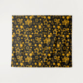 Gouden Gele Sterren Glitter Ontwerp Wandkleed (Voorkant (horizontaal))