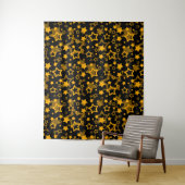 Gouden Gele Sterren Glitter Ontwerp Wandkleed (In situ)
