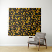 Gouden Gele Sterren Glitter Ontwerp Wandkleed (In Situ (horizontaal))
