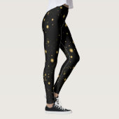 Gouden Gele Sterren Zwarte Nacht Leggings (Rechts)