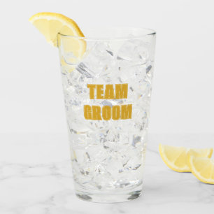 Gouden Gele Team Bruidegom Bachelorfeest Glas