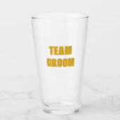 Gouden Gele Team Bruidegom Bachelorfeest Glas (Voorkant)