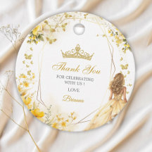 Gouden Gele Tiara Bloem Quinceañera Bedankt