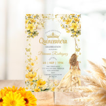 Gouden Gele Tiara Bloem Vlinder Quinceañera