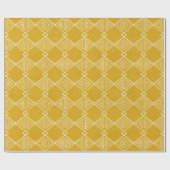 Gouden Gele Tribal Mudcloth Geïnspireerd Geometris Cadeaupapier (Vlak)