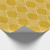 Gouden Gele Tribal Mudcloth Geïnspireerd Geometris Cadeaupapier (Hoek)