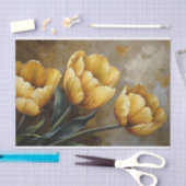 Gouden Gele Tulpen Olieverfschilderij Decoupage Tissuepapier (Craft)