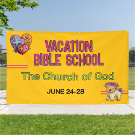 Gouden Gele Vakantie Bijbel School Kerk Spandoek