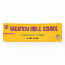 Gouden Gele Vakantie Bijbelschool Kerk Banner