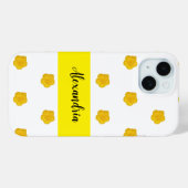 Gouden Gele Wilde Bloem Foto Naam Case-Mate iPhone Case (Achterkant (horizontaal))