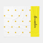 Gouden Gele Wilde Bloem Foto Naam Monogram Fleece Deken (Voorkant (Horizontaal))