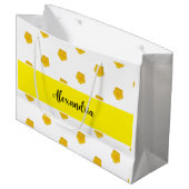 Gouden Gele Wilde Bloem Monogram Naam Cadeautas (Voorkant Gekanteld)