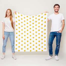 Gouden Gele Wilde Bloemen Foto Patroon Fleece Deken