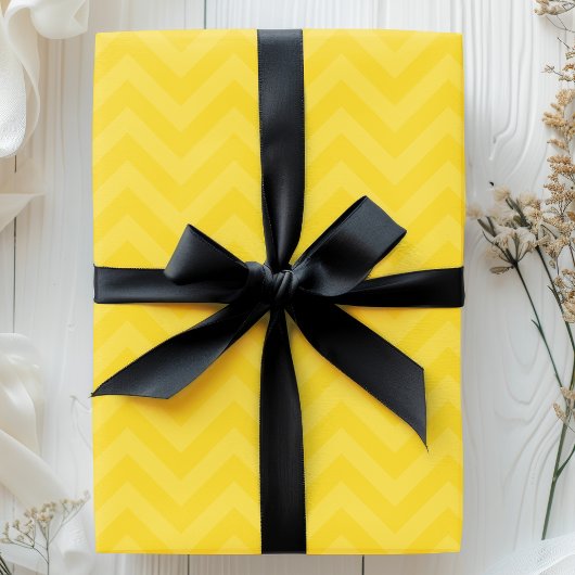 Gouden Gele Zigzag Chevron Strepen Cadeaupapier