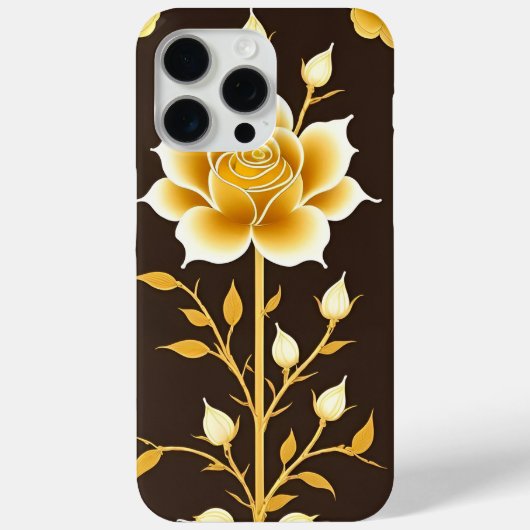 Gouden Gelijste Roos Decoratieve Kunst Case-Mate iPhone Case (Achterkant)