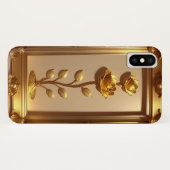 Gouden Gelijste Roos Decoratieve Kunst Case-Mate iPhone Case (Achterkant (horizontaal))