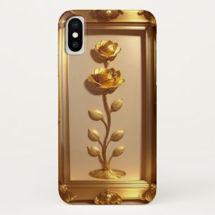 Gouden Gelijste Roos Decoratieve Kunst Case-Mate iPhone Case