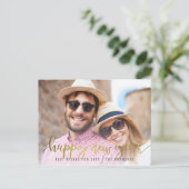 Gouden Gelukkig Manuscript | van het Nieuwjaar de Feestdagenkaart (Staand voorkant)