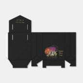 Gouden Gelukkig Nieuwjaar 2026 Vuurwerk Cadeau Bedankdoosjes (Uitgevouwen)
