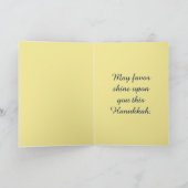 Gouden Gelukkige Chanoeka Menorah Feestdagen Kaart (Binnen)