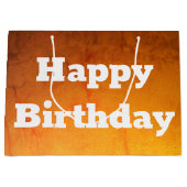 Gouden Gelukkige Verjaardag Gift Bag Groot Cadeauzakje (Voorkant)