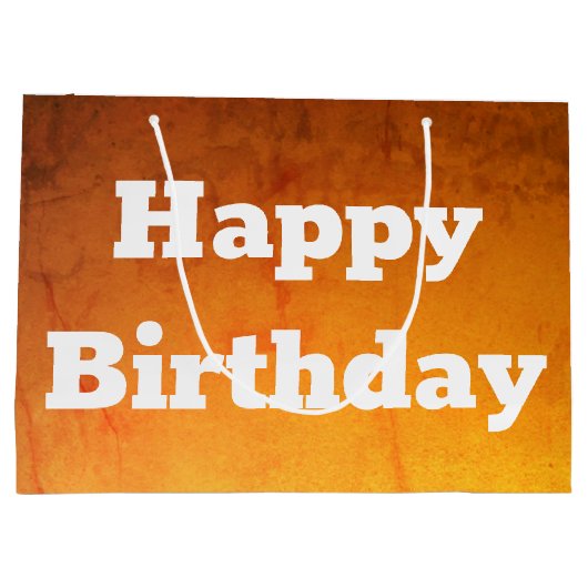 Gouden Gelukkige Verjaardag Gift Bag Groot Cadeauzakje (Achterkant)