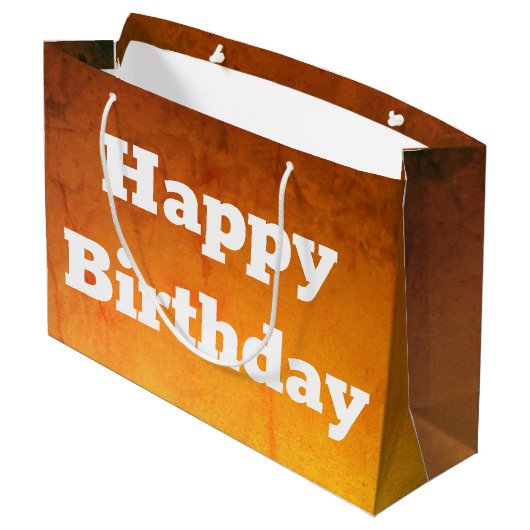 Gouden Gelukkige Verjaardag Gift Bag Groot Cadeauzakje (Achterkant Gekanteld)