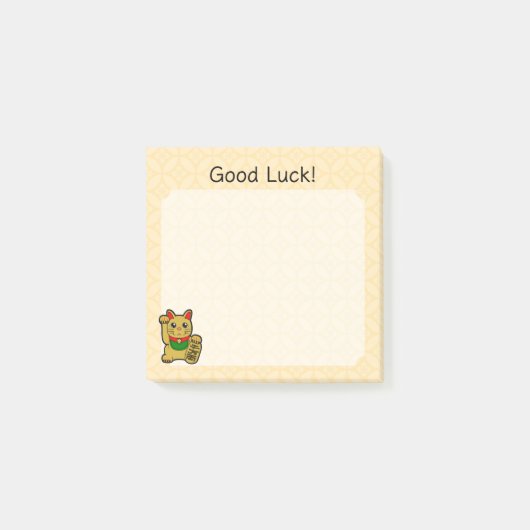 Gouden Gelukskat- Veel Succes Post-it® Notes (Voorkant)