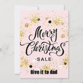 Gouden geluksster, zwarte artistieke tekst Prettig Kaart