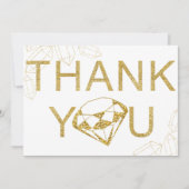 Gouden Gem Foto Verjaardagsfeest Dank u kaart (Voorkant)