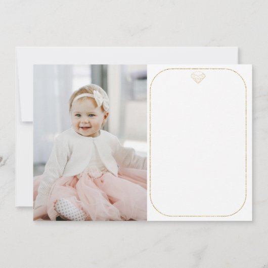 Gouden Gem Foto Verjaardagsfeest Dank u kaart (Achterkant)