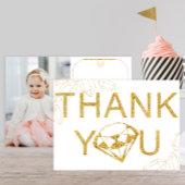Gouden Gem Foto Verjaardagsfeest Dank u kaart
