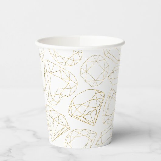 Gouden Gem Glitter Verjaardag Party Papieren Cups Papieren Bekers (Links)