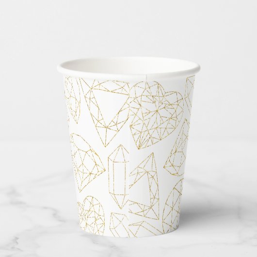 Gouden Gem Glitter Verjaardag Party Papieren Cups Papieren Bekers (Rechts)