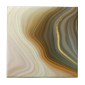 Gouden Geode Stijl (Marmer) Keramisch Tegeltje (Voorkant)