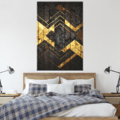 Gouden Geometrie Canvas Afdruk (Insitu (Slaapkamer))