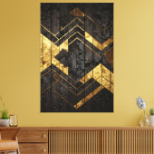 Gouden Geometrie Canvas Afdruk (Insitu (Woonkamer))