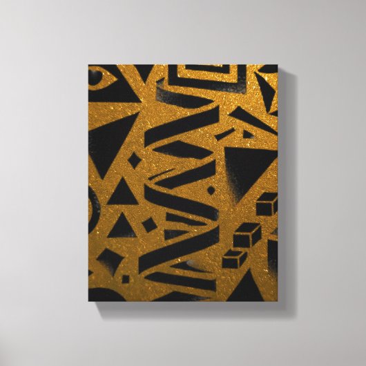 Gouden Geometrie: Een Moderne Gloed Canvas Afdruk (Voorkant)