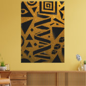 Gouden Geometrie: Een Moderne Gloed Canvas Afdruk (Insitu (Woonkamer))