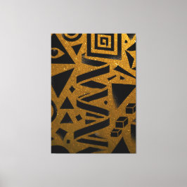 Gouden Geometrie: Een Moderne Gloed Canvas Afdruk