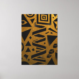 Gouden Geometrie: Een Moderne Gloed Canvas Afdruk