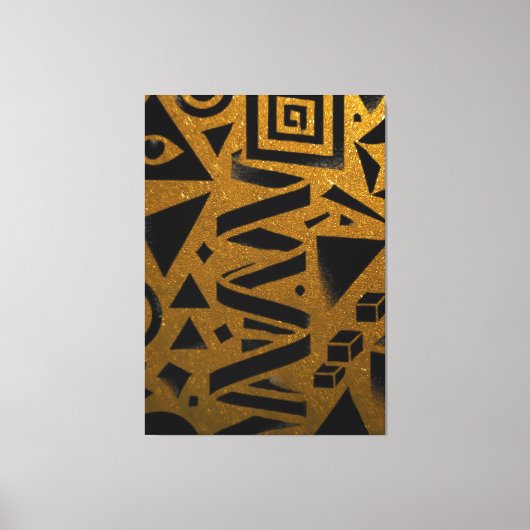 Gouden Geometrie: Een Moderne Gloed Canvas Afdruk (Voorkant)