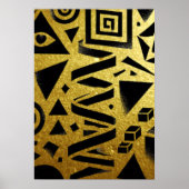 Gouden Geometrie: Een Moderne Gloed Poster (Voorkant)